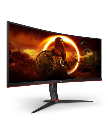 AOC G2 CU34G2 BK LED display 86,4 cm (34") 3440 x 1440 Pixel Quad HD Nero, Rosso