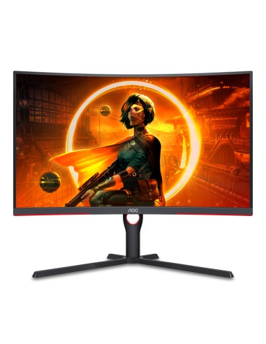 AOC CQ32G3SU BK Monitor PC 80 cm (31.5") 2560 x 1440 Pixel Quad HD LED Nero, Rosso
