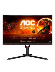 AOC CQ27G3SU BK Monitor PC 68,6 cm (27") 2560 x 1440 Pixel Quad HD LED Nero, Rosso