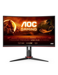 AOC G2 CQ27G2U BK Monitor PC 68,6 cm (27") 2560 x 1440 Pixel Quad HD LED Nero, Rosso