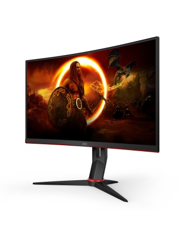 AOC G2 CQ27G2U BK Monitor PC 68,6 cm (27") 2560 x 1440 Pixel Quad HD LED Nero, Rosso