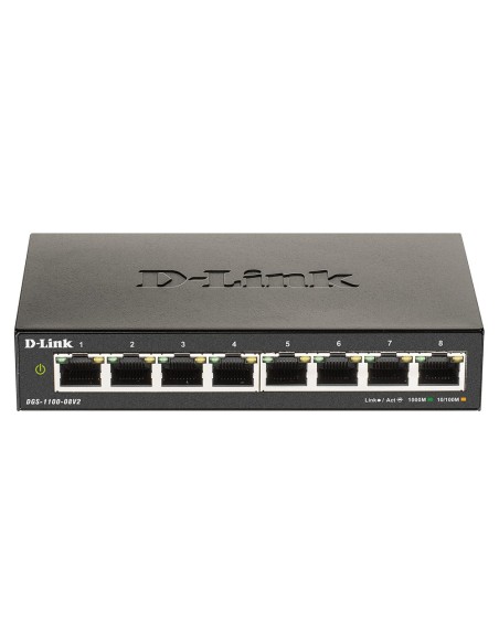 D-Link DGS-1100-08V2 switch di rete Gestito L2 Gigabit Ethernet (10 100 1000) Nero