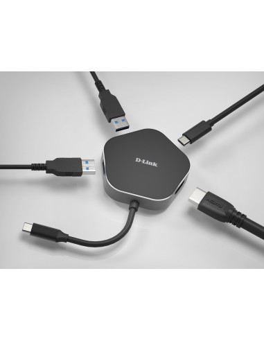 D-Link DUB-M420 replicatore di porte e docking station per notebook Cablato Thunderbolt 3 Nero, Argento