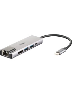 D-Link DUB-M520 replicatore di porte e docking station per notebook Cablato Thunderbolt 3 Alluminio, Nero