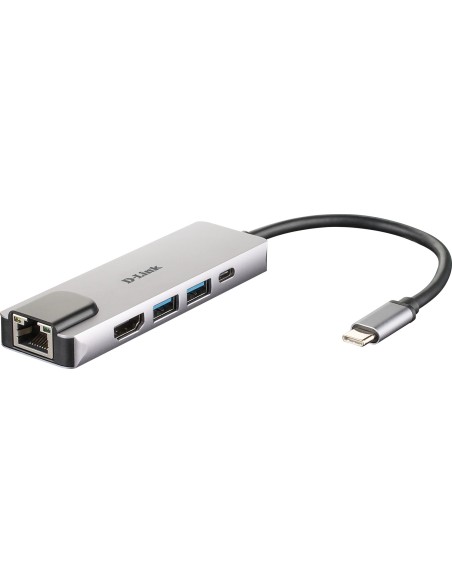 D-Link DUB-M520 replicatore di porte e docking station per notebook Cablato Thunderbolt 3 Alluminio, Nero