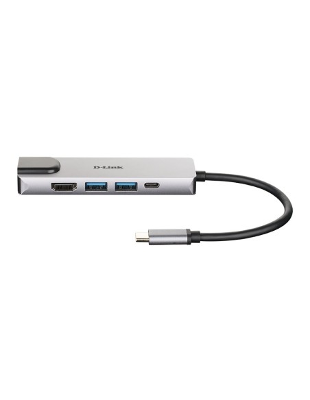 D-Link DUB-M520 replicatore di porte e docking station per notebook Cablato Thunderbolt 3 Alluminio, Nero