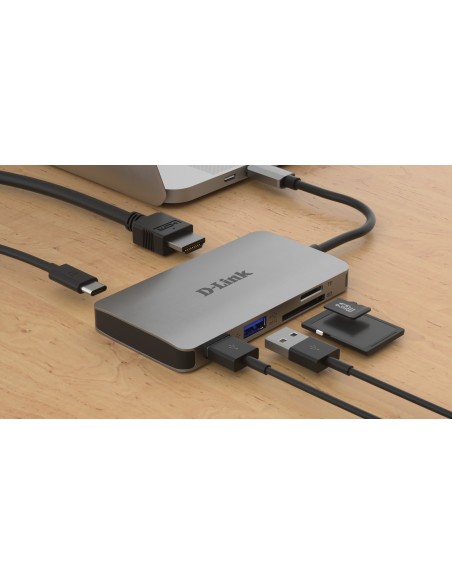D-Link DUB-M610 replicatore di porte e docking station per notebook Cablato USB 3.2 Gen 1 (3.1 Gen 1) Type-C Alluminio, Nero