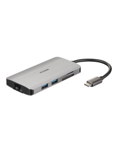 D-Link DUB-M810 replicatore di porte e docking station per notebook Cablato USB 3.2 Gen 1 (3.1 Gen 1) Type-C Argento