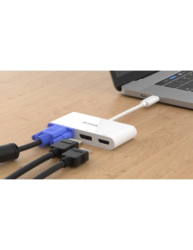 D-Link DUB-V310 replicatore di porte e docking station per notebook Cablato USB 3.2 Gen 1 (3.1 Gen 1) Type-C Bianco