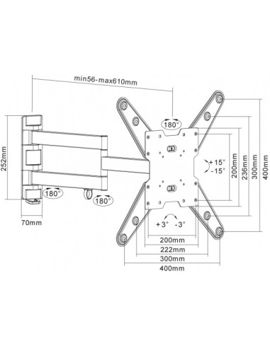 Equip 650105 Supporto TV a parete 139,7 cm (55") Nero