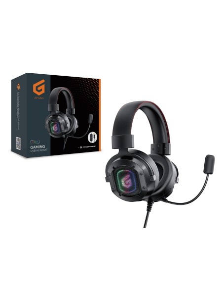 Conceptronic ATHAN02B cuffia e auricolare Cablato A Padiglione Giocare USB tipo A Nero