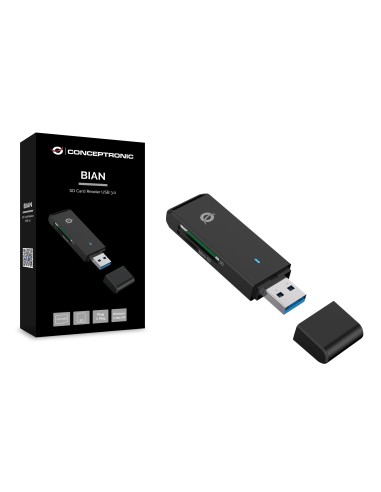Conceptronic BIAN02B lettore di schede USB 3.2 Gen 1 (3.1 Gen 1) Type-A Nero