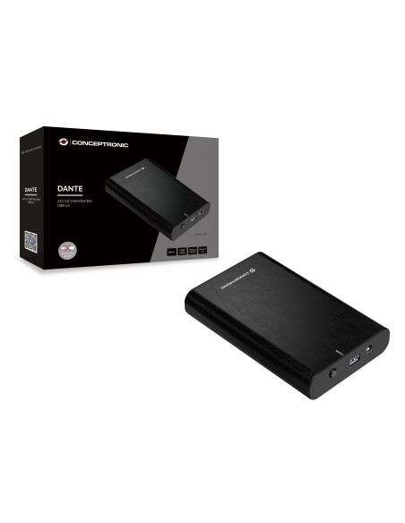 Conceptronic DANTE02B contenitore di unità di archiviazione Box esterno HDD SSD Nero 2.5 3.5"