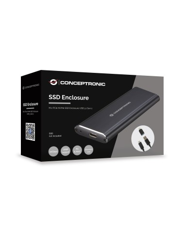 Conceptronic DDE01B contenitore di unità di archiviazione Box esterno SSD Nero M.2