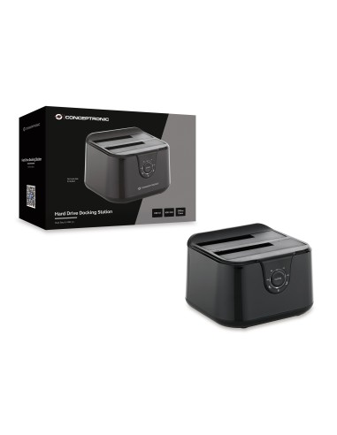 Conceptronic DDE02B docking station per unità di archiviazione USB 3.2 Gen 1 (3.1 Gen 1) Type-B Nero