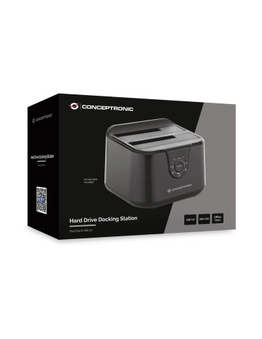 Conceptronic DDE02B docking station per unità di archiviazione USB 3.2 Gen 1 (3.1 Gen 1) Type-B Nero