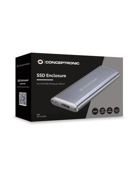 Conceptronic DDE03G contenitore di unità di archiviazione Box esterno SSD Grigio M.2