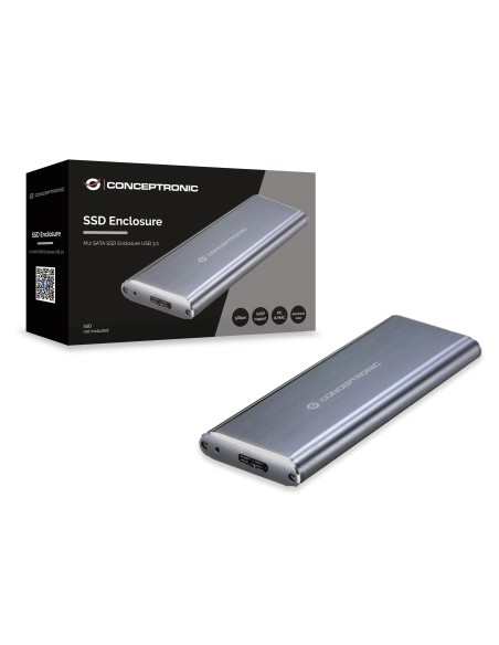 Conceptronic DDE03G contenitore di unità di archiviazione Box esterno SSD Grigio M.2
