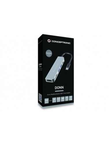 Conceptronic DONN02G hub di interfaccia USB 3.2 Gen 1 (3.1 Gen 1) Type-C 5000 Mbit s Alluminio