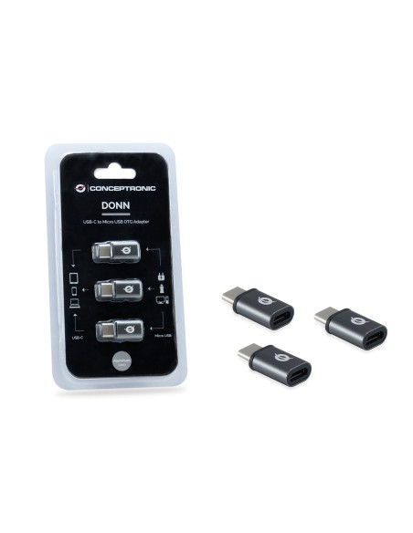 Conceptronic DONN05G adattatore per inversione del genere dei cavi USB 2.0 Type-C USB 2.0 Micro Nero