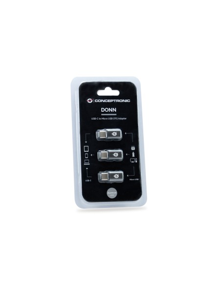 Conceptronic DONN05G adattatore per inversione del genere dei cavi USB 2.0 Type-C USB 2.0 Micro Nero
