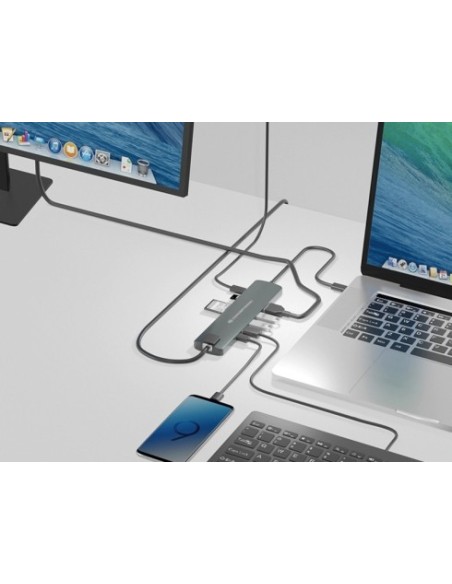 Conceptronic DONN06G hub di interfaccia USB 3.2 Gen 1 (3.1 Gen 1) Type-C 5000 Mbit s Nero, Argento