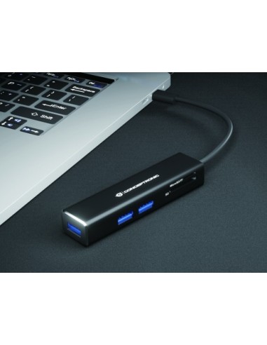 Conceptronic DONN08B hub di interfaccia USB 3.2 Gen 1 (3.1 Gen 1) Type-C 5000 Mbit s Nero