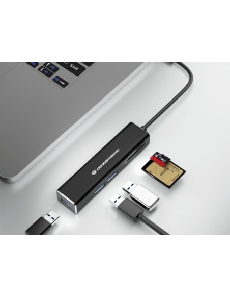 Conceptronic DONN08B hub di interfaccia USB 3.2 Gen 1 (3.1 Gen 1) Type-C 5000 Mbit s Nero