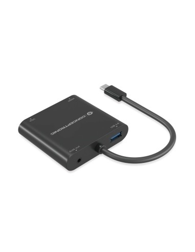 Conceptronic DONN09B cavo e adattatore video 0,2 m USB tipo-C HDMI + VGA (D-Sub) + USB Type-A + 3.5mm Nero