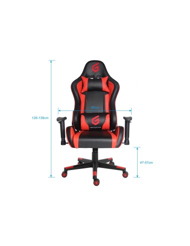 Conceptronic EYOTA01B sedia per videogioco Sedia da gaming per PC Seduta imbottita Nero, Rosso