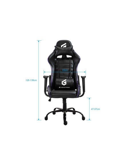 Conceptronic EYOTA02B sedia per videogioco Sedia da gaming per PC Seduta imbottita Nero