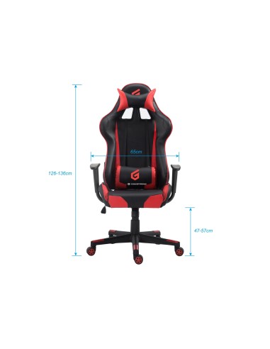 Conceptronic EYOTA04R sedia per videogioco Sedia da gaming per PC Seduta imbottita Nero, Rosso