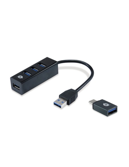 Conceptronic HUBBIES04B hub di interfaccia USB 3.2 Gen 1 (3.1 Gen 1) Type-A 5000 Mbit s Nero