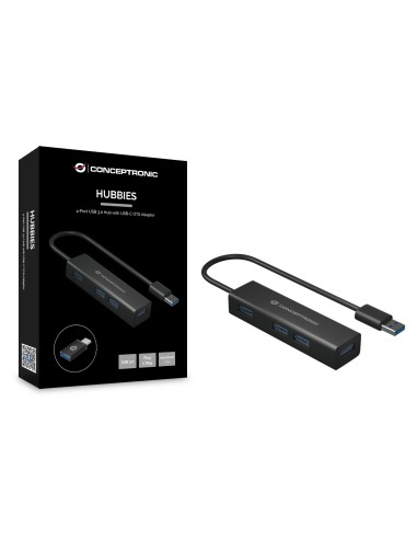 Conceptronic HUBBIES06B hub di interfaccia USB 3.2 Gen 1 (3.1 Gen 1) Type-A 5000 Mbit s Nero