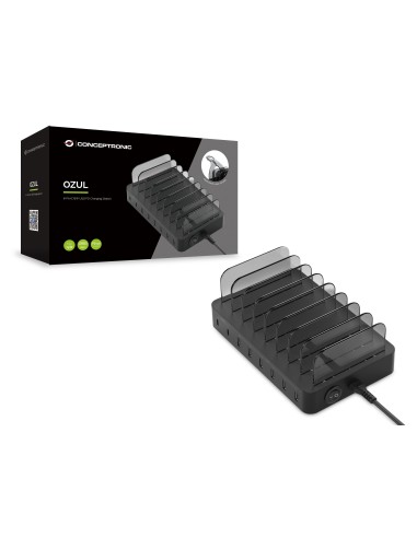 Conceptronic OZUL02B Caricabatterie per dispositivi mobili Nero Interno