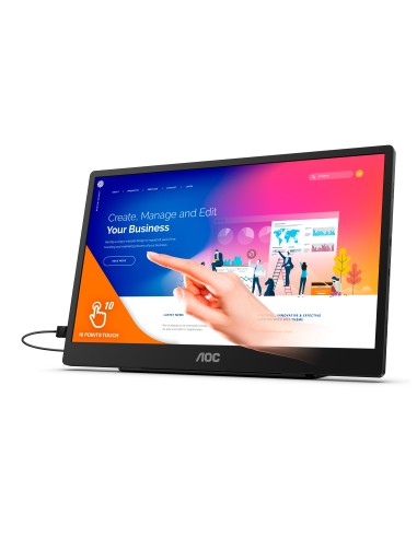 AOC 16T2 Monitor PC 39,6 cm (15.6") 1920 x 1080 Pixel Full HD LED Touch screen Nero