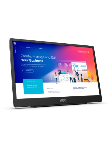 AOC 16T2 Monitor PC 39,6 cm (15.6") 1920 x 1080 Pixel Full HD LED Touch screen Nero