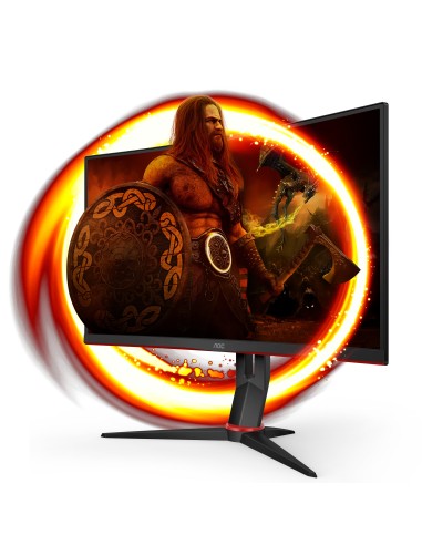 AOC G2 C24G2U BK Monitor PC 59,9 cm (23.6") 1920 x 1080 Pixel Full HD LED Nero, Rosso