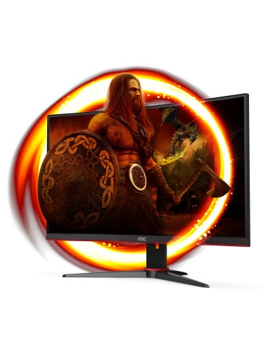 AOC G2 C24G2AE BK Monitor PC 59,9 cm (23.6") 1920 x 1080 Pixel Full HD LED Nero, Rosso