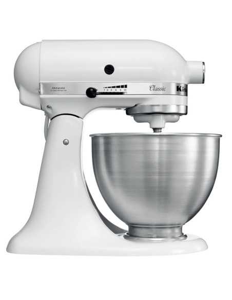 KitchenAid 5K45SSEWH Sbattitore con base 275 W Metallico, Bianco