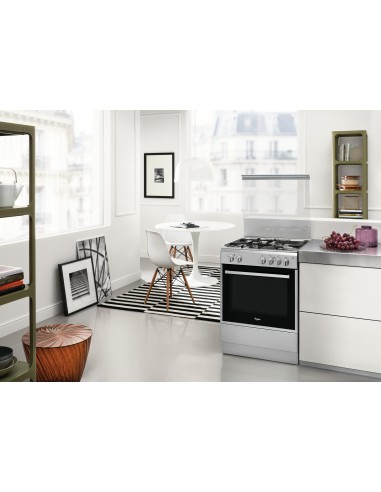 Whirlpool ACMK 6332 IX Cucina Gas Nero, Acciaio inossidabile A