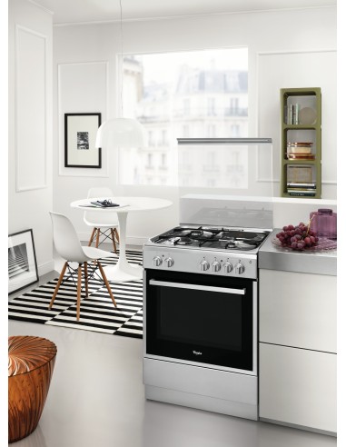 Whirlpool ACMT 6332 IX Cucina Gas Nero, Acciaio inossidabile A