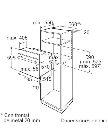 Bosch HBA42R350E forno 61 L A Acciaio inossidabile