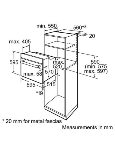 Bosch HBA64B251F forno 60 L 3580 W A Nero, Acciaio inossidabile
