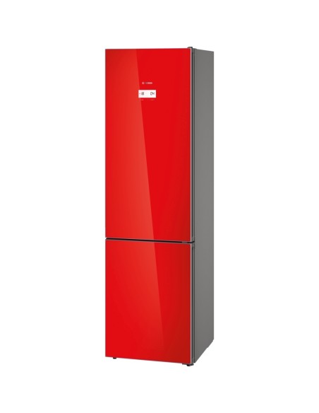 Bosch Serie 6 KGN39LR35 frigorifero con congelatore Libera installazione 366 L Rosso, Acciaio inossidabile