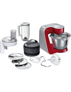 Bosch MUM58720 robot da cucina 1000 W 3,9 L Grigio, Rosso, Acciaio inossidabile
