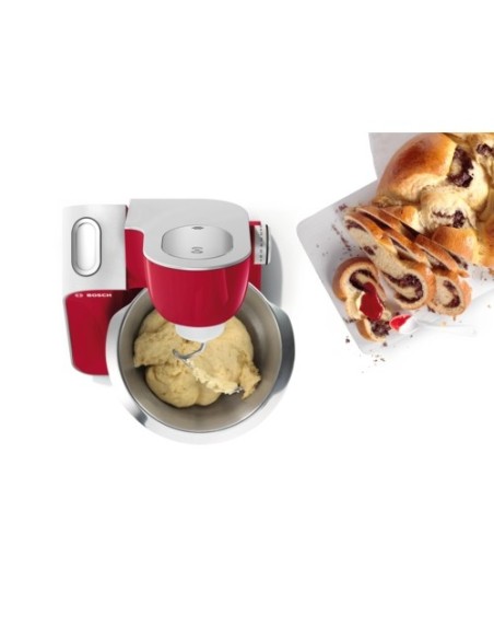 Bosch MUM58720 robot da cucina 1000 W 3,9 L Grigio, Rosso, Acciaio inossidabile