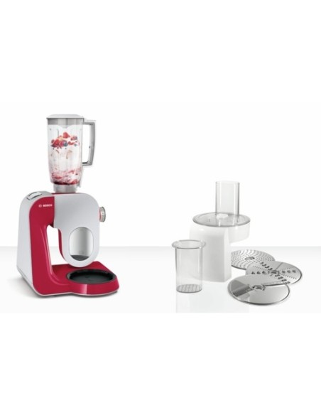 Bosch MUM58720 robot da cucina 1000 W 3,9 L Grigio, Rosso, Acciaio inossidabile