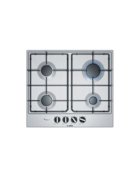 Bosch Serie 6 PCP6A5B80 piano cottura Nero, Acciaio inossidabile Da incasso Gas 4 Fornello(i)