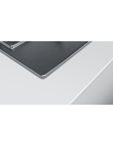 Bosch Serie 6 PCP6A5B80 piano cottura Nero, Acciaio inossidabile Da incasso Gas 4 Fornello(i)